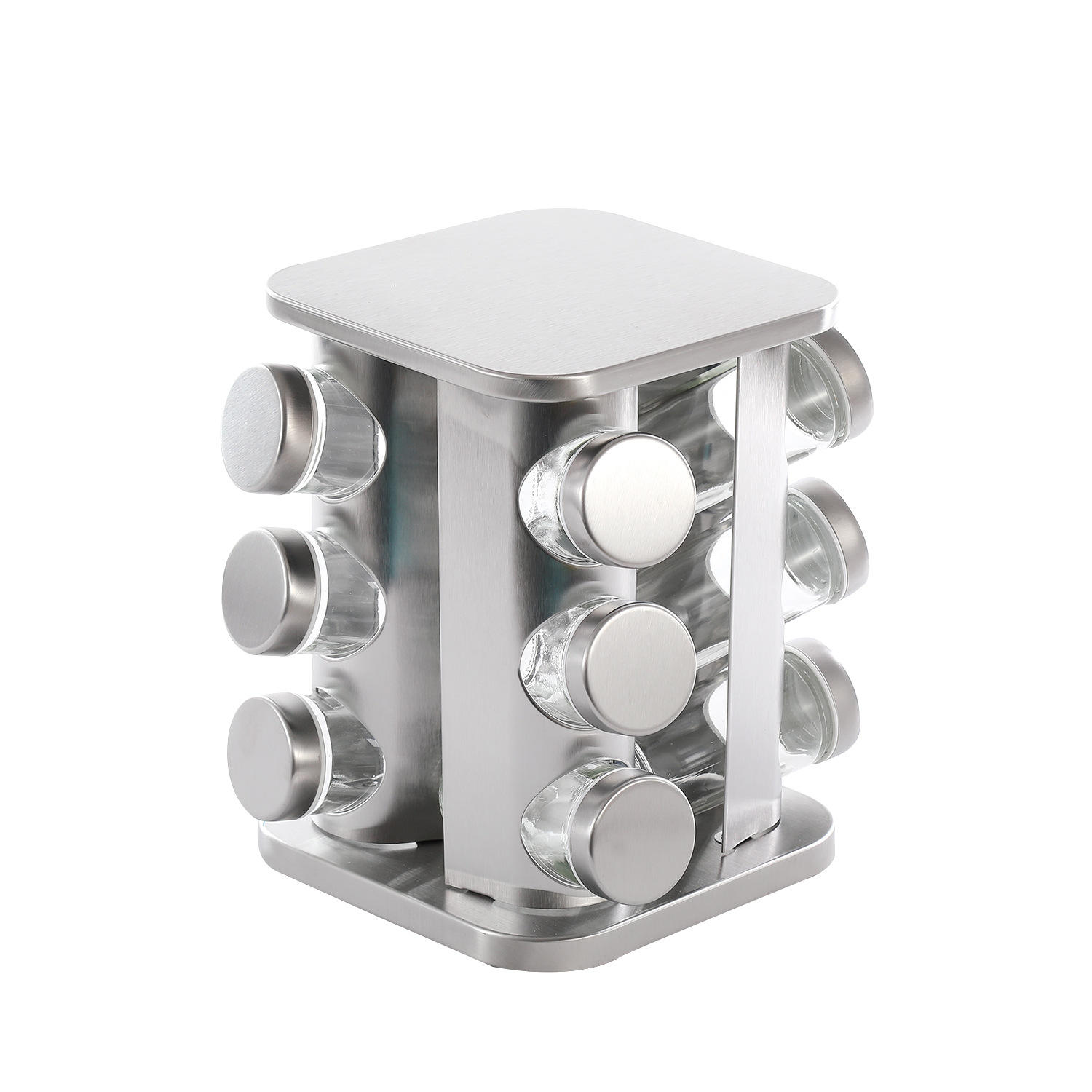 ชั้นวางสี่เหลี่ยมพร้อมขวดโหล12ชิ้น