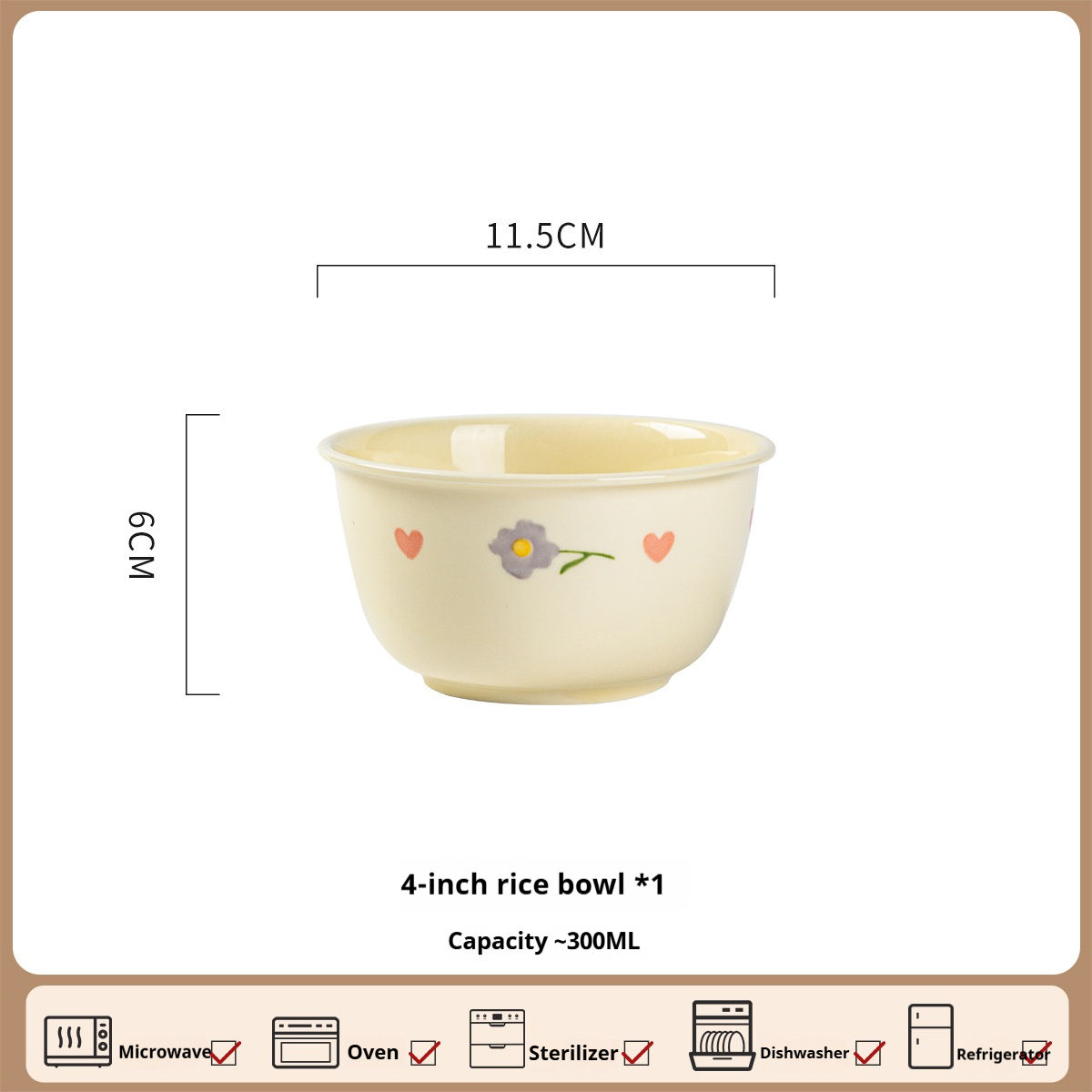 Light Yellow-4-inch rice bowl