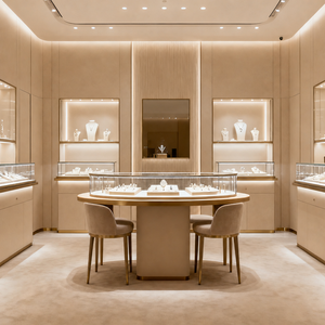 Comptoir de présentation de bijoux personnalisé de haute qualité, vitrine de présentation de bijoux pour la décoration intérieure de la boutique de bijoux - Product Image 1