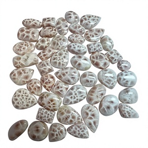 Cabujones de Piedra Preciosa Natrolita o Thomsonita Natural, Corte Ovalado, Formas Mixtas, Rosa Blanco, Tamaño Libre, Cabujones Sueltos - Product Image 1