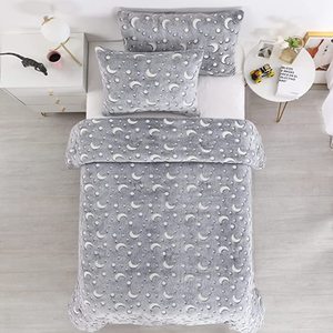 <strong>Glow</strong> <strong>in</strong> <strong>the</strong> <strong>Dark</strong> Ultra Soft Down Alternative Comforter Gray Velvet <strong>Bedding</strong> Sets - Product Image 3