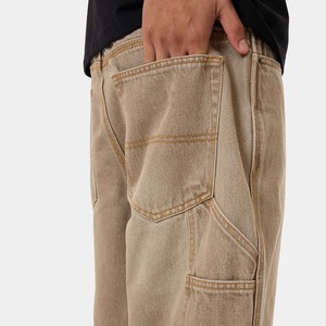 Pantalones Cortos de Carpintero para Hombre, Lavado Degradado Marrón, Vaqueros, Nueva Moda 2026, Atuendos Casuales, Estilo Urbano, Jorts Holgados, Pantalones Cortos Vintage para Hombre - Product Image 4