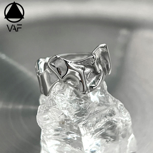 VAF 스테인리스 스틸 불규칙 반지 남녀 공용 반지 - Product Image 1