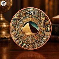 Pièce de monnaie en cuivre pur 999 de 1 oz, pyramides de l'Égypte ancienne, hiéroglyphes, impression couleur 2D