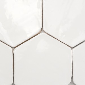 Piastrella Esagonale Vitri Bianco Etna 11 X 12.5 Cm Smaltata con Bordi Irregolari per Pareti e Pavimenti - Product Image 4