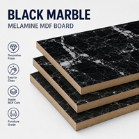 Panneau MDF en placage de bois à motif marbre noir Jinbase (qualité première classe E0 sans formaldéhyde) pour comptoirs et armoires d'hôtels de luxe