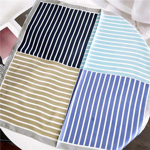 Nieuwe Stijl 53*53Cm Aangepaste Gestreepte Vierkante Sjaal Ademende Lichtgewicht Multifunctionele Zijde Polyester <span class=keywords><strong>Bandana</strong></span> - Product Image 4