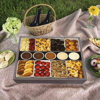 Boîte à lunch en papier kraft recyclé avec couvercle, séparateurs insérés, plateau de service polyvalent pour enfants, boîte à bonbons, boîte à goûter