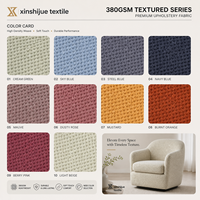 Tissu d'ameublement tissé en bouclette chenille 500 GSM, résistant à 50 000 frottements Martindale, toucher doux, teint en fil, couleur inaltérable, anti-boulochage