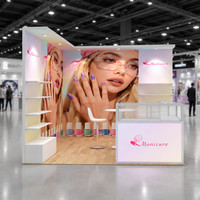 Stand d'exposition modulaire en aluminium 10x10 pieds avec tissu tendu SEG et étagères pour produits