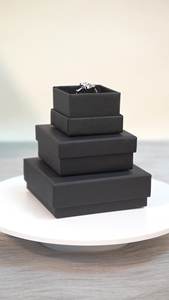 Boîte à bijoux cadeau 2021, logo personnalisé exquis, papier kraft noir, collier, bracelet, bague, boucles d'oreilles, carton en éponge moins cher, Saint-Valentin - Product Image 3