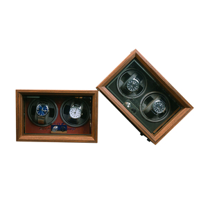 Automatic Luxury Black Red Safe Wood 2 China Watch Winder Motor Display Box Orbit Watch Storage Box