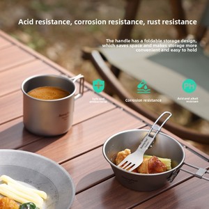 Best-seller Batterie de cuisine d'extérieur en titane pur résistante à la moisissure et antibactérienne Batterie de cuisine pliable pour le stockage et le camping - Product Image 6