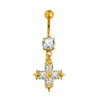 Modische G23 Titan Bauchnabelringe Piercing-Schmuck Kubischer Zirkonia Diamant Schwebende Nabelringe Piercing-Schmuck