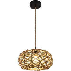 12.2 \ "lampadario in tessuto in Rattan lampada a sospensione in tessuto a mano lampadario in vimini per camera 4000K CCT fonte di alimentazione a corrente alternata - Product Image 4