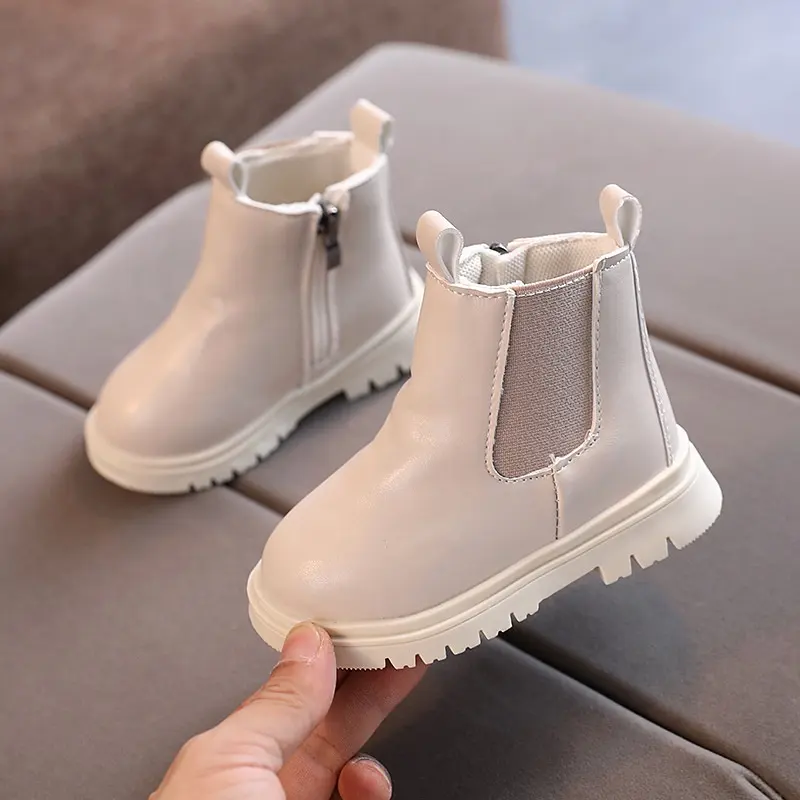 Amazon Hot Sale 2022 Fashion Autumn Winter Warm Kids Shoes Exquisite Side Zipper Non-Slip Lightweight Cute Boots For Baby
