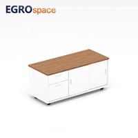 Meuble de rangement élégant EGROspace avec tiroirs coulissants et portes en bois verrouillables pour bureau de direction