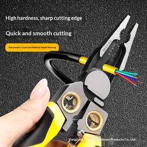 Pince à dénuder électrique multifonction 8-en-1 personnalisée pour électricien, avec mesure de câble et fonction de fendage de fil, à embout pointu - Product Image 4