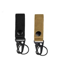 Sangle porte-clés tactique en nylon plastique avec mousqueton pivotant et boucle, écologique, pour ceinture extérieure et support de clés