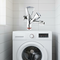 Robinet d'angle standard allemand pour hôtel, 1/2 pouce, en laiton chromé, mélangeur eau froide et chaude, écologique, pour jardin