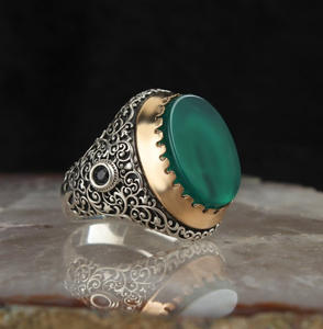 <span class=keywords><strong>SC</strong></span> nouveauté Vintage bagues mode or pierre de lune anneaux rétro Mature couleur pierres précieuses anneaux pour hommes - Product Image 4