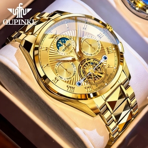 Reloj Mecánico para Hombre OUPINKE 3322, Original de Lujo, Acero de Tungsteno, Multifunción, Esqueleto, Tourbillon, Automático - Product Image 3