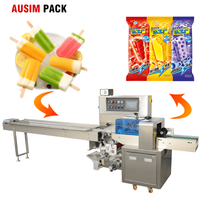 Machine d'emballage horizontale pour bâtonnets de crème glacée, machine d'emballage de crème glacée, prix direct usine