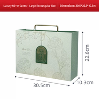 Boîte cadeau rigide à double porte magnétique personnalisée avec poignée, estampage à chaud or et pelliculage mat pour emballage de bonbons de mariage