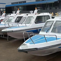 60HP Yüksek Hızlı Yarım Kabinli Fiberglas Kit Tekne, Göl ve Nehir Su Oyunları Ekipmanları için Yolcu ve Yük Kapasitesiyle