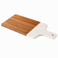 Planche à découper en bois d'acacia avec empiècements en marbre, planche à légumes, plateau de service, planche à découper en bois massif – Vente en gros