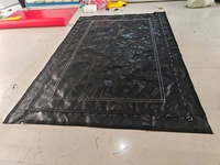 Tapis de trampoline à l'élastique noir PP de haute qualité avec lignes d'avertissement jaunes et crochets triangulaires au prix d'usine vente intérieur extérieur