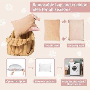 Transportín Plegable 2 en 1 para Mascotas, de Poliéster Suave y Acogedor, con Diseño Sólido, Fácil de Transportar para Perros y Gatos - Product Image 3