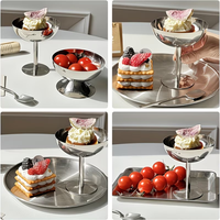 Bol à dessert rond en acier inoxydable, résistant à la rouille, durable, compatible lave-vaisselle, pour la maison et les fêtes