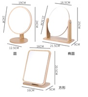 Prix d'usine Vente en gros Miroir de table de bureau Miroir de maquillage pliable avec cadre en bambou pour salon