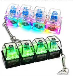 Wholesale 4‑Key Two‑shot Stainless Steel PVC Keycap <b>Keychain</b>,Lightweight Kids Backpack Hanging Ornament Pendant - Product Image 1