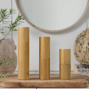 Forma del cilindro della bottiglia del rullo di vetro di bambù 3ml 5ml 5ml 10ml per gli oli essenziali ed il <span class=keywords><strong>profumo</strong></span> - Product Image 1