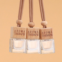Flacon en verre de 8 ml avec bouchon en bois carré pour diffuseur de parfum de voiture, vente en gros, livraison rapide, haute qualité