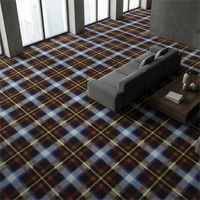 Dalles de moquette à motifs écossais marron style nordique, avec support en PVC, imprimées sur mesure, en nylon, modulaires, pour hall d'hôtel et intérieur de bureau