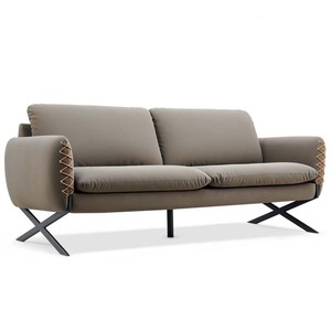 Confortable doux de style country américain meubles de bureau <span class=keywords><strong>2</strong></span> places <span class=keywords><strong>chesterfield</strong></span> en cuir marron canapé vente - Product Image 1