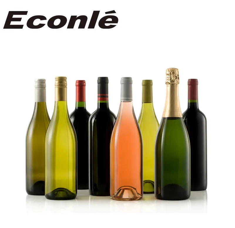 ขวดไวน์500ml750ml สีเขียวเข้มขวดแก้วไวน์ที่ว่างเปล่าสีแชมเปญเบอร์กันดีขวดแก้วเปล่าหรูหรา