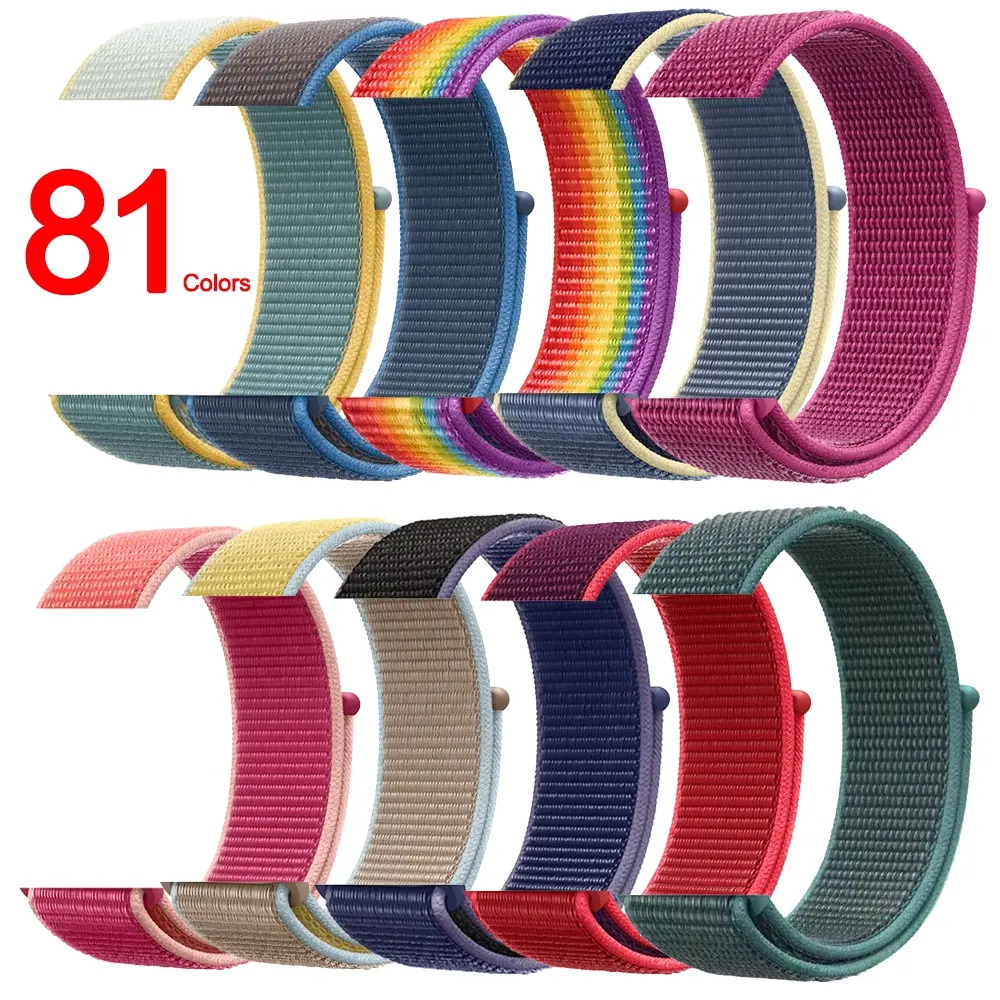 Nylon Lus Sport Band Voor Apple Watch Ademende Nylon Loop Horlogeband Voor Iwatch Serie 7/6/Se/5/4/3 40/44Mm