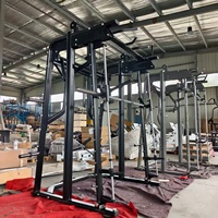 Rack multifonctionnel de musculation pour salle de sport, à charge libre par disques, pour entraînement musculaire complet du corps, machine Smith triangulaire réglable