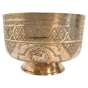 Cuenco de acabado hecho a mano para arroz y sopa, decoración superior de mesa, de latón único - Product Image 1