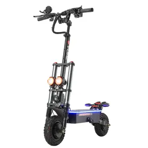 YUME 52v 2400w air suspension 10 inch fat tire electric scotoer with front rear hydraulic shock absorber brake e scooter