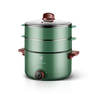 800W 2.5L Thép Không Gỉ Điện Steamer Multi Tier Thực Phẩm Điện Steamer