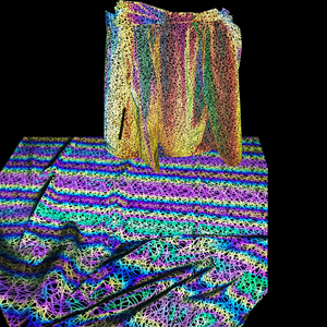 Cao Sáng Óng Ánh Cầu Vồng Màu Nest <span class=keywords><strong>Pattern</strong></span> In Retroreflective Phản Quang Spandex Vải Cho Yoga Thể Thao Áo Khoác - Product Image 1
