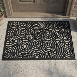 Tapis de sol antidérapant en caoutchouc, lavable, durable, écologique, couleur unie, fabriqué à la machine, avec support en HDPE, rectangulaire, pour marches extérieures - Product Image 3