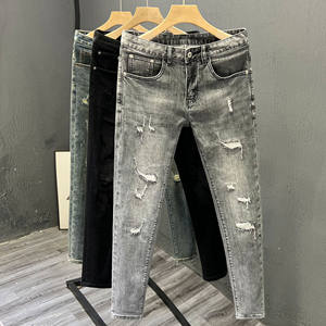 <span class=keywords><strong>กางเกง</strong></span>ยีนส์ทรงขาบานสีสันตัดกัน สไตล์สตรีทแวร์คุณภาพสูงสำหรับผู้ชาย ทรงตรงลำลอง ระบายอากาศได้ดี เหมาะสำหรับฤดูใบไม้ร่วง - Product Image 5