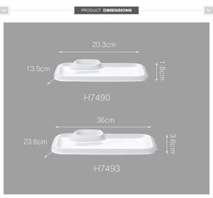 Assiette rectangulaire en <span class=keywords><strong>porcelaine</strong></span> blanche en gros, OEM, pour le <span class=keywords><strong>petit</strong></span>-<span class=keywords><strong>déjeuner</strong></span> - Product Image 5