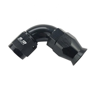 Raccords <span class=keywords><strong>de</strong></span> <span class=keywords><strong>tuyau</strong></span> PTFE à 90 degrés BJR haute performance en aluminium usiné CNC pour raccordement/amélioration, modèles AN3, AN6, AN8 - Product Image 1